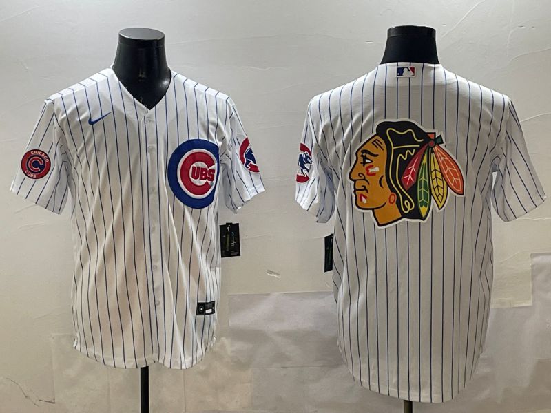 Men Chicago Cubs Blank White Stripe Game 2025 Nike MLB Jersey style 4061->houston astros->MLB Jersey